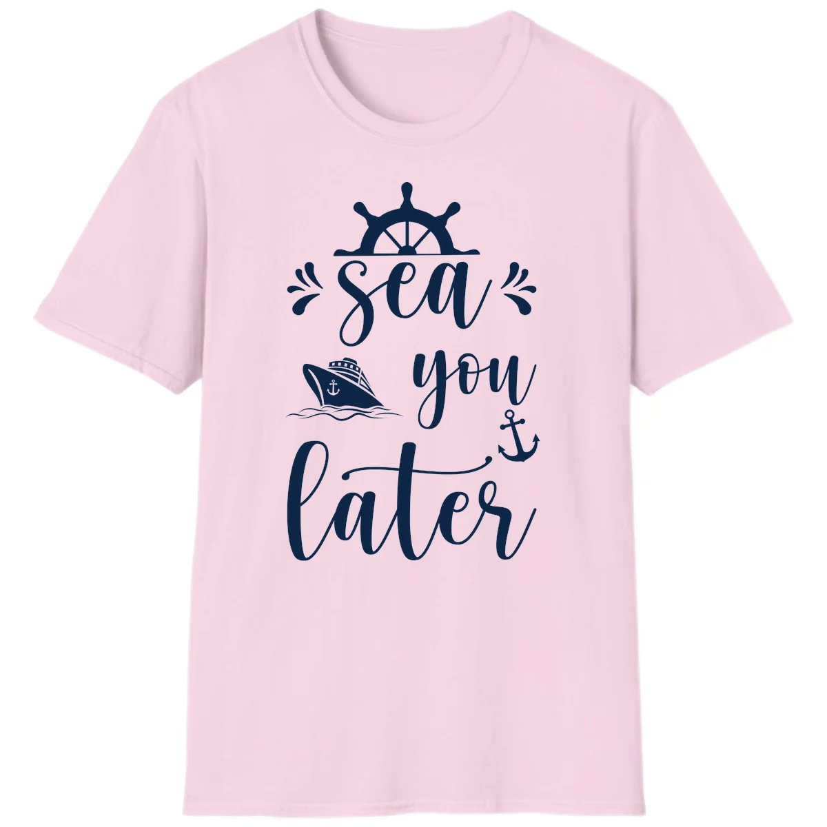 Sea You On The Water T-Shirt in Light Pink