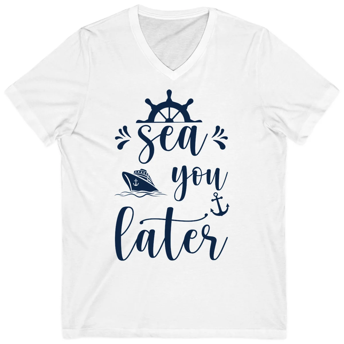 Sea You On The Water V-Neck in White