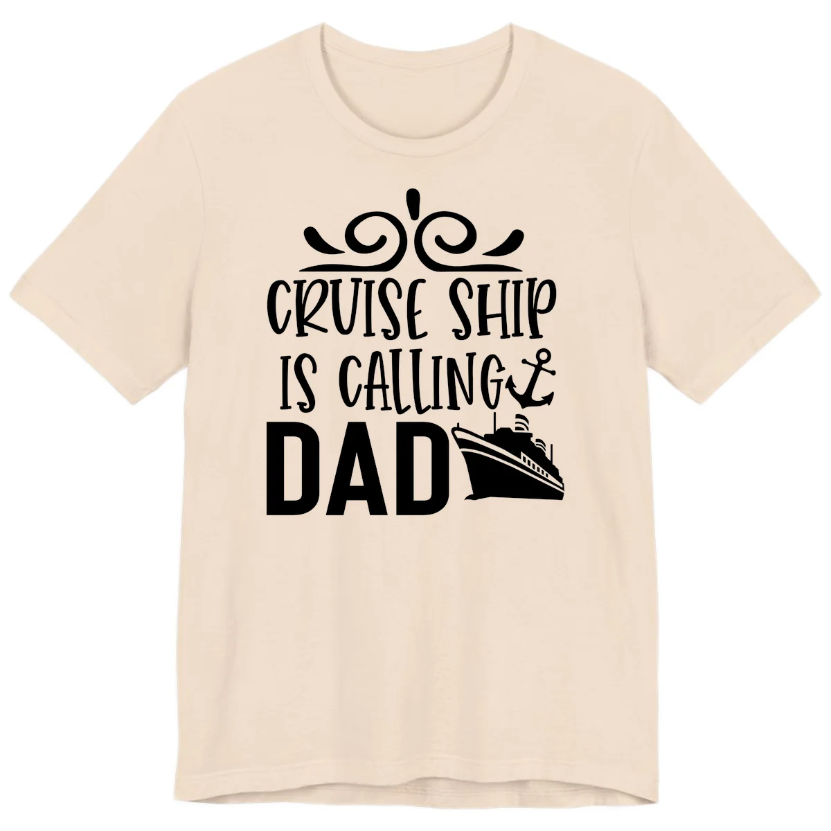 Cruise Ship Is Calling Dad Premium T-Shirt in Soft Cream