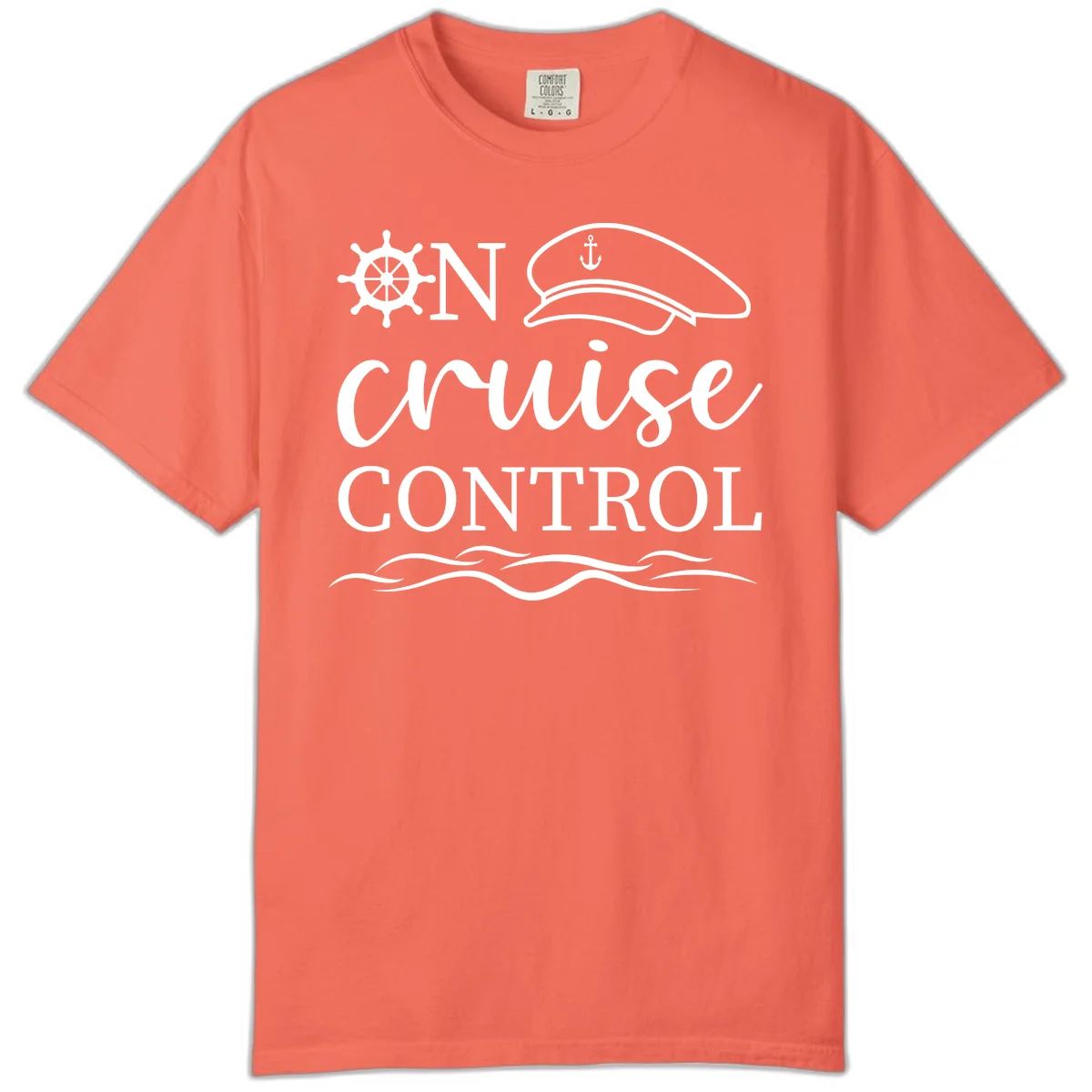 In Cruise Control Nautical Comfort Color T-Shirt in Bright Salmon