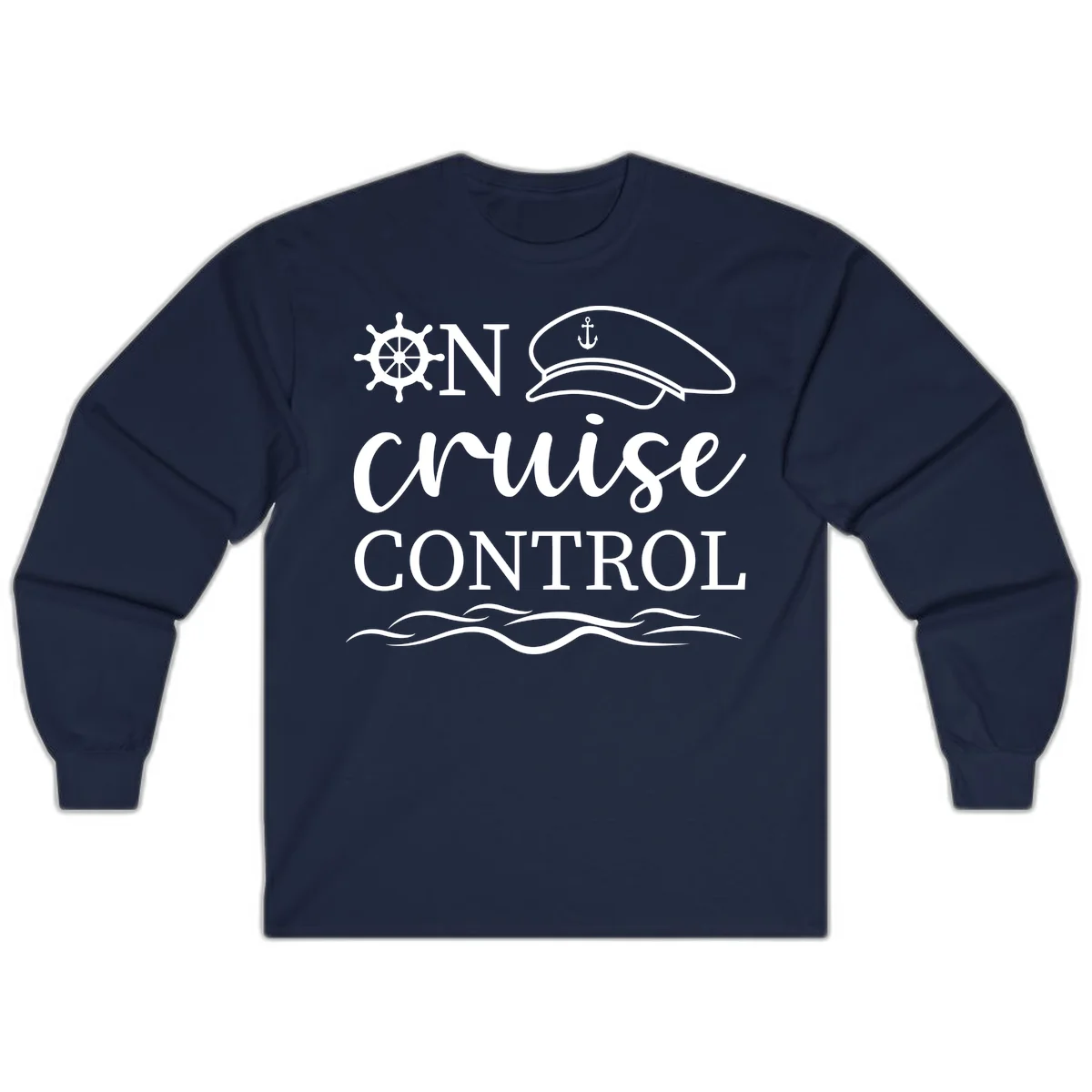 In Cruise Control Nautical Long Sleeve T-Shirt in Navy