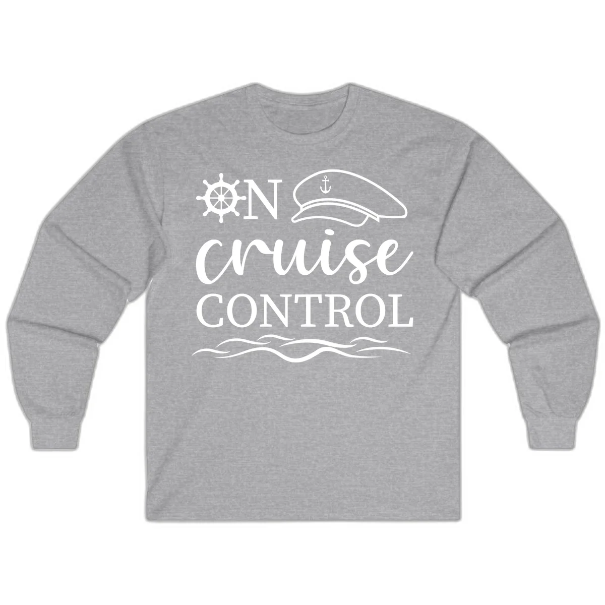 In Cruise Control Nautical Long Sleeve T-Shirt in Sport Grey