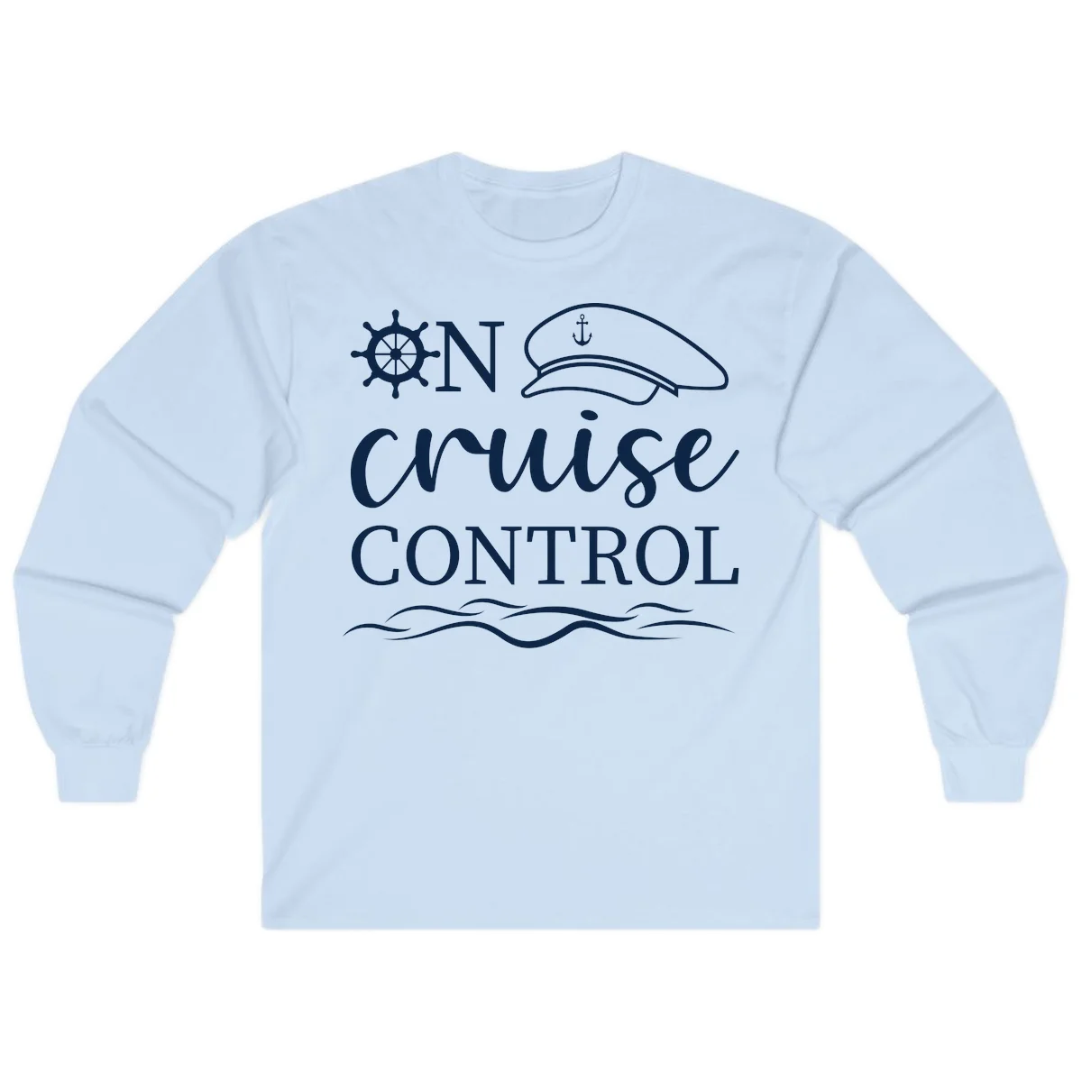 In Cruise Control Nautical Long Sleeve T-Shirt in Light Blue