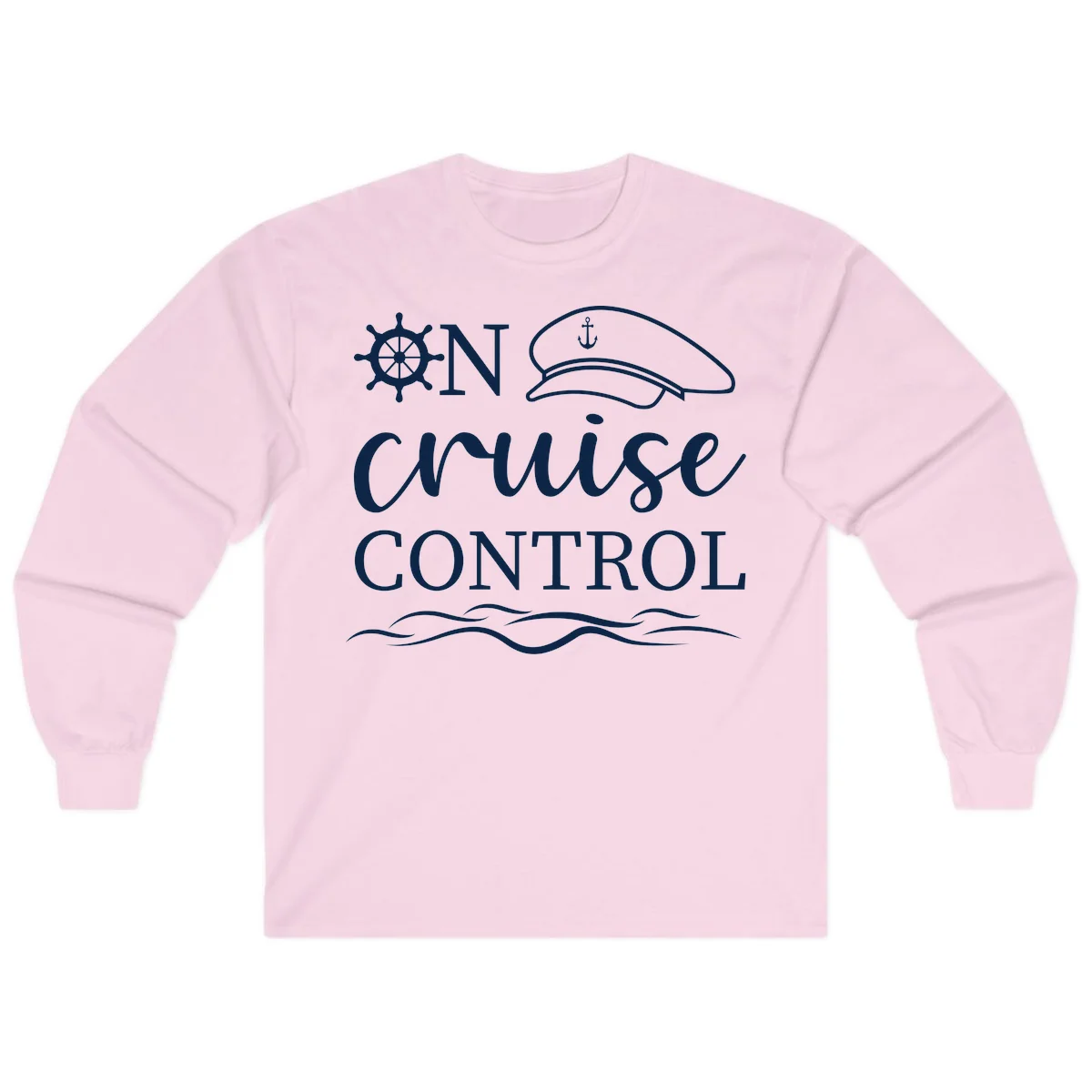 In Cruise Control Nautical Long Sleeve T-Shirt in Light Pink