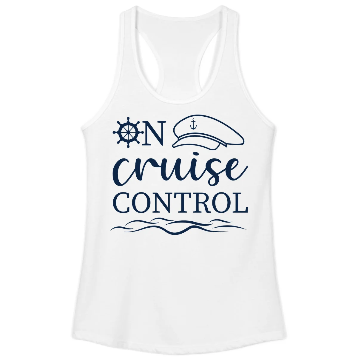 In Cruise Control Nautical Ladies Tank Top in White