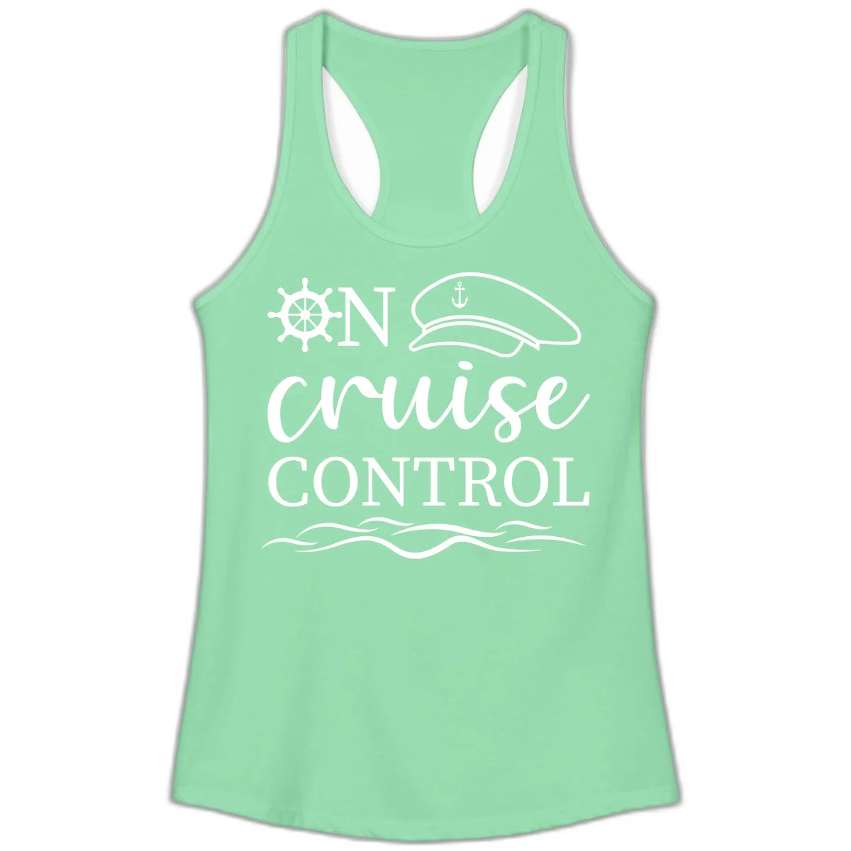 In Cruise Control Nautical Ladies Tank Top in Solid Mint