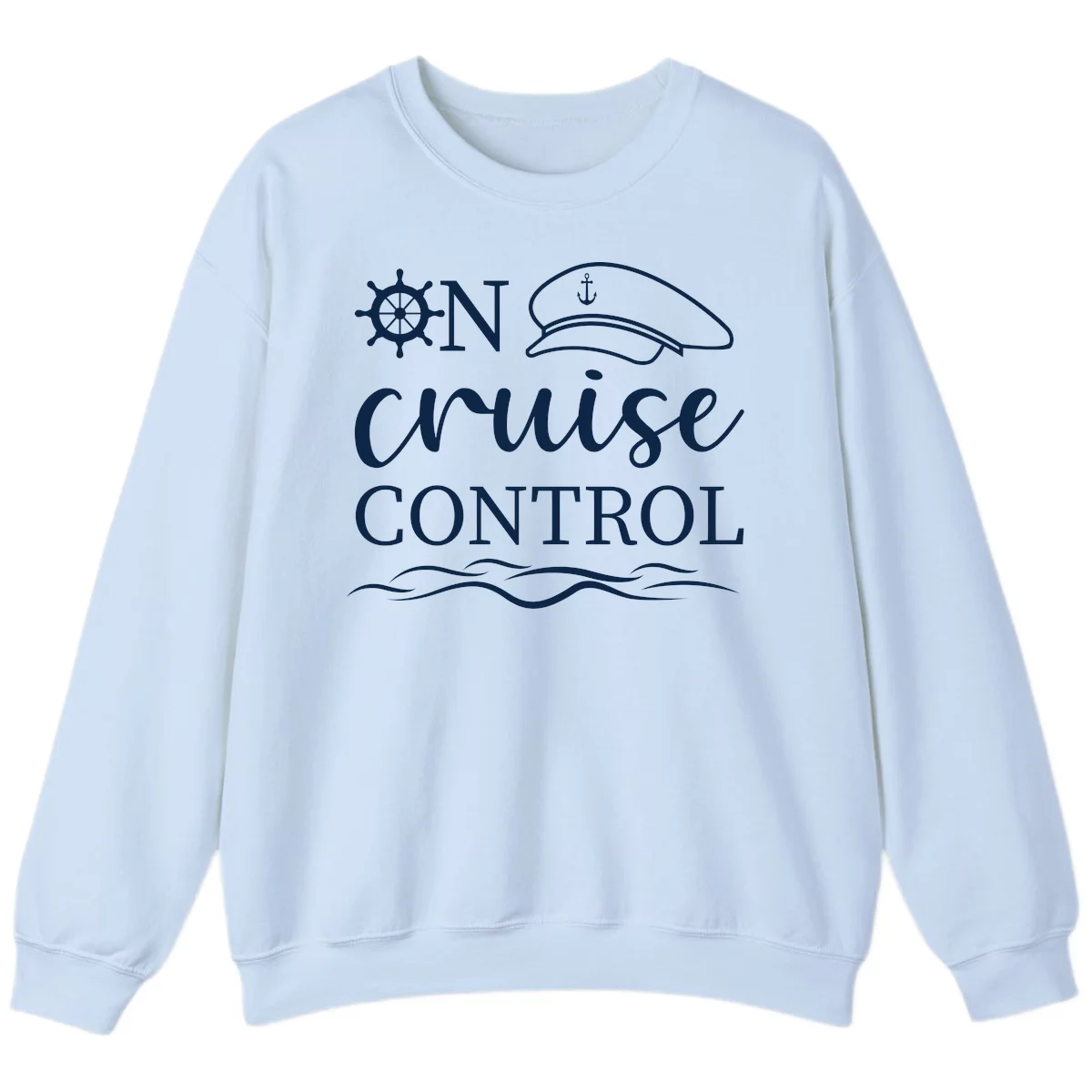 In Cruise Control Nautical Cruise Sweatshirt in Light Blue