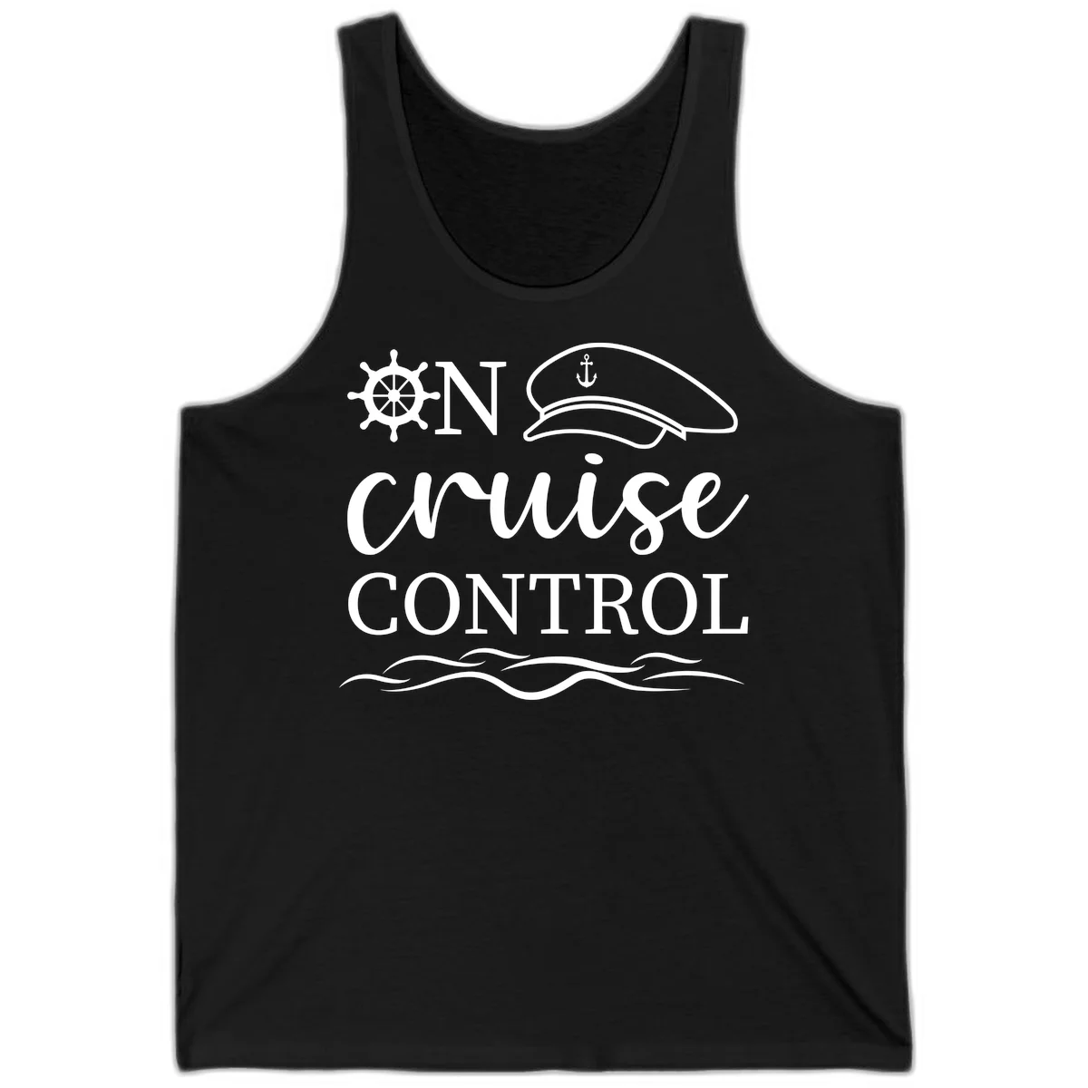 In Cruise Control Nautical Captain Tank Top in Black