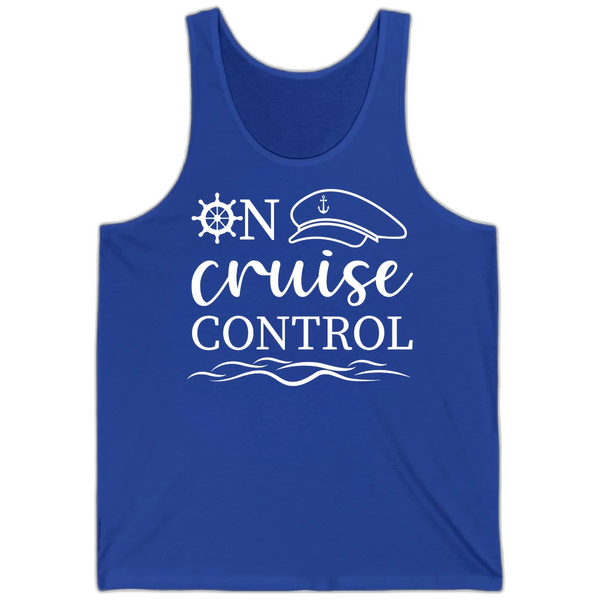 In Cruise Control Nautical Captain Tank Top in True Royal