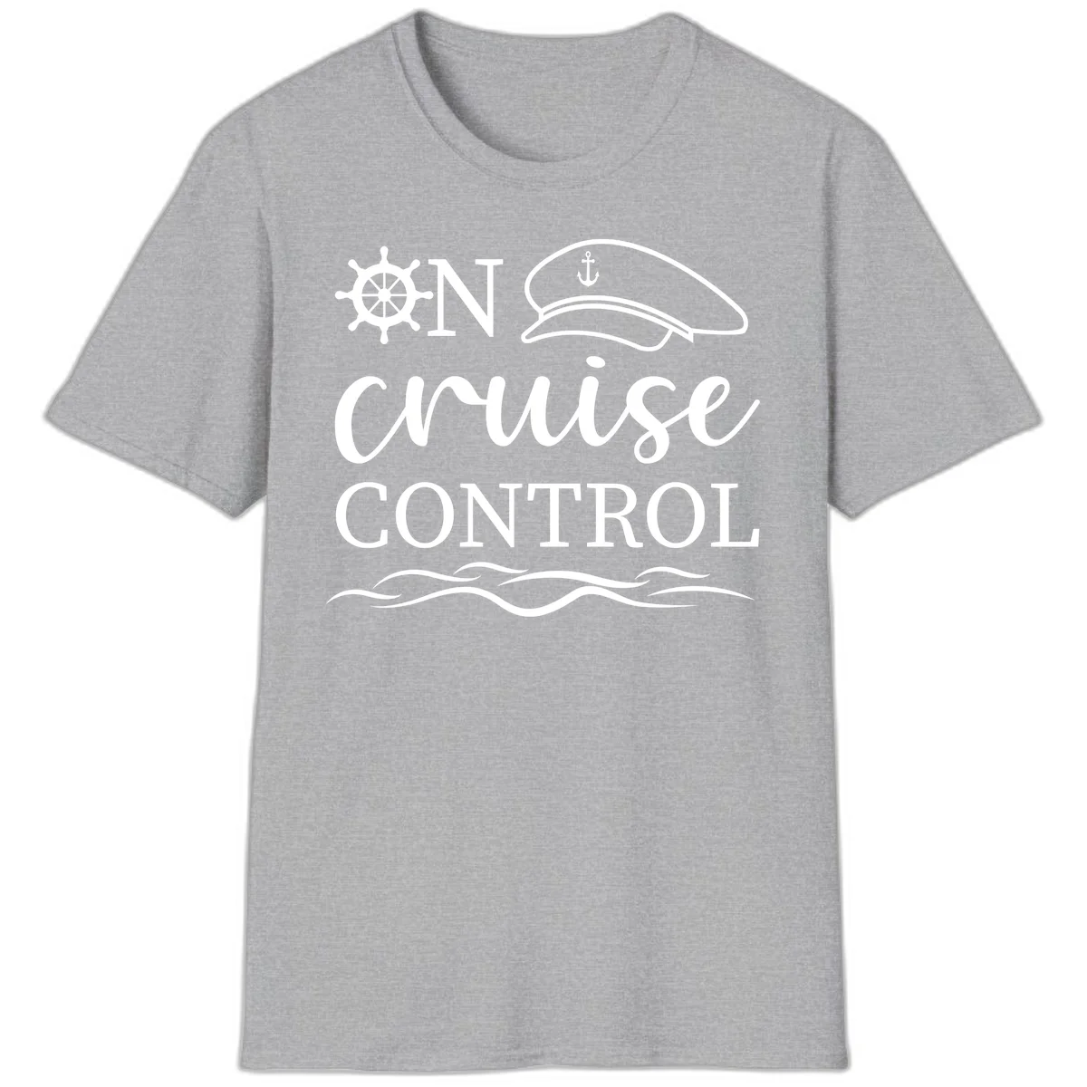 In Cruise Control Nautical Captain T-Shirt in Sport Grey
