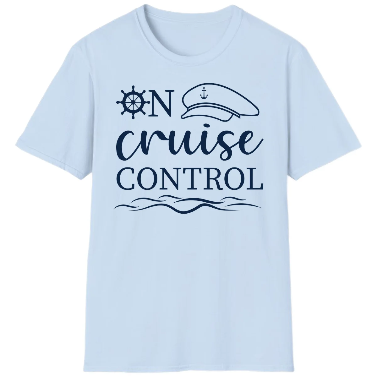In Cruise Control Nautical Captain T-Shirt in Light Blue