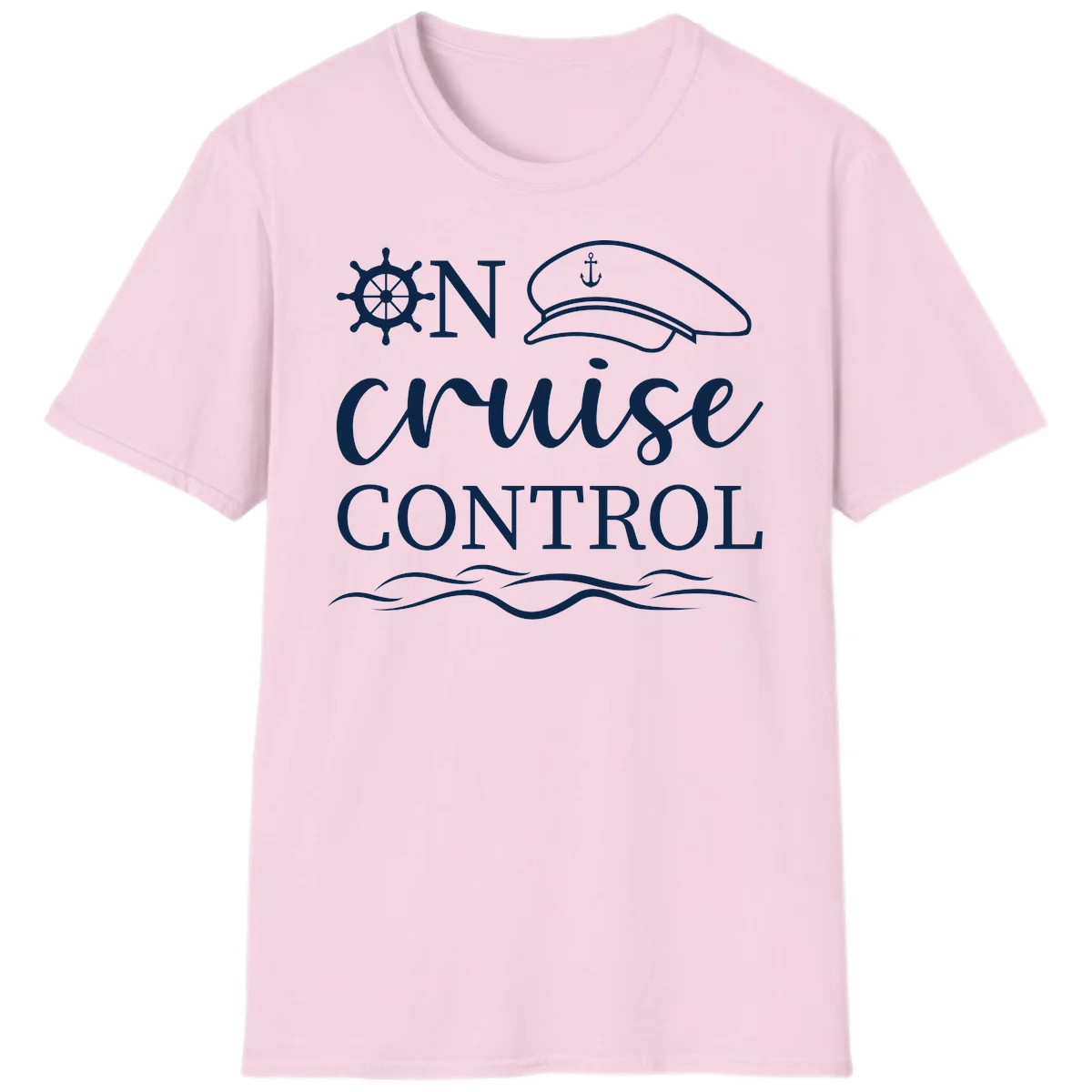In Cruise Control Nautical Captain T-Shirt in Light Pink