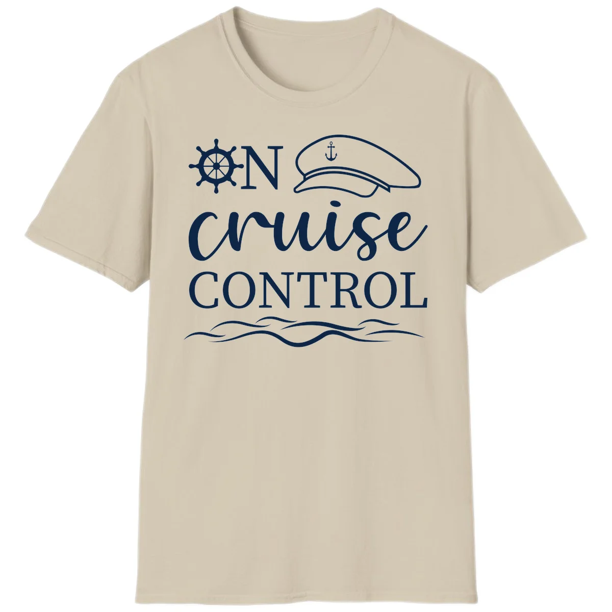 In Cruise Control Nautical Captain T-Shirt in Sand