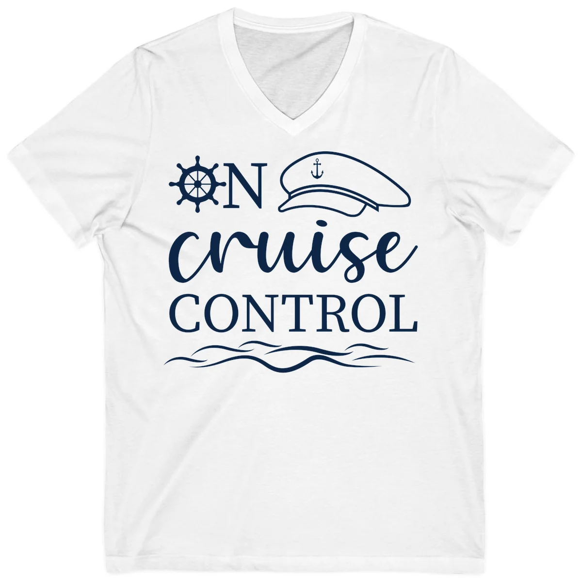 In Cruise Control Nautical V-Neck T-Shirt in White