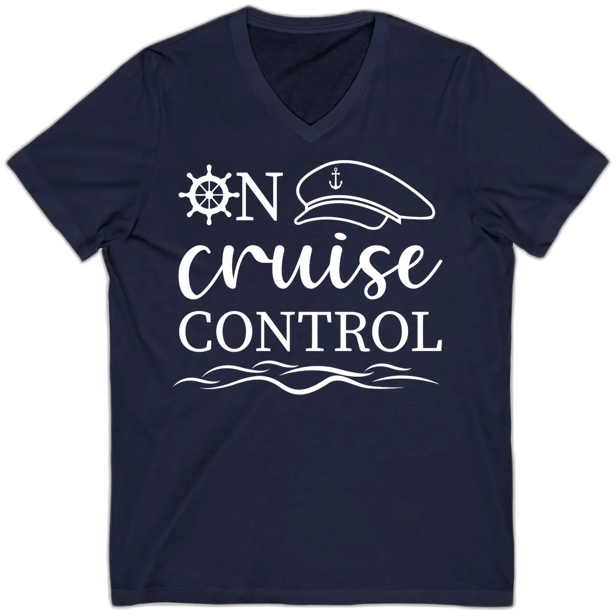 In Cruise Control Nautical V-Neck T-Shirt in Navy