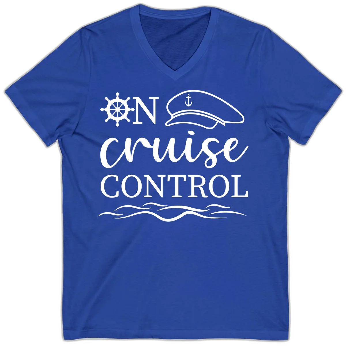In Cruise Control Nautical V-Neck T-Shirt in True Royal