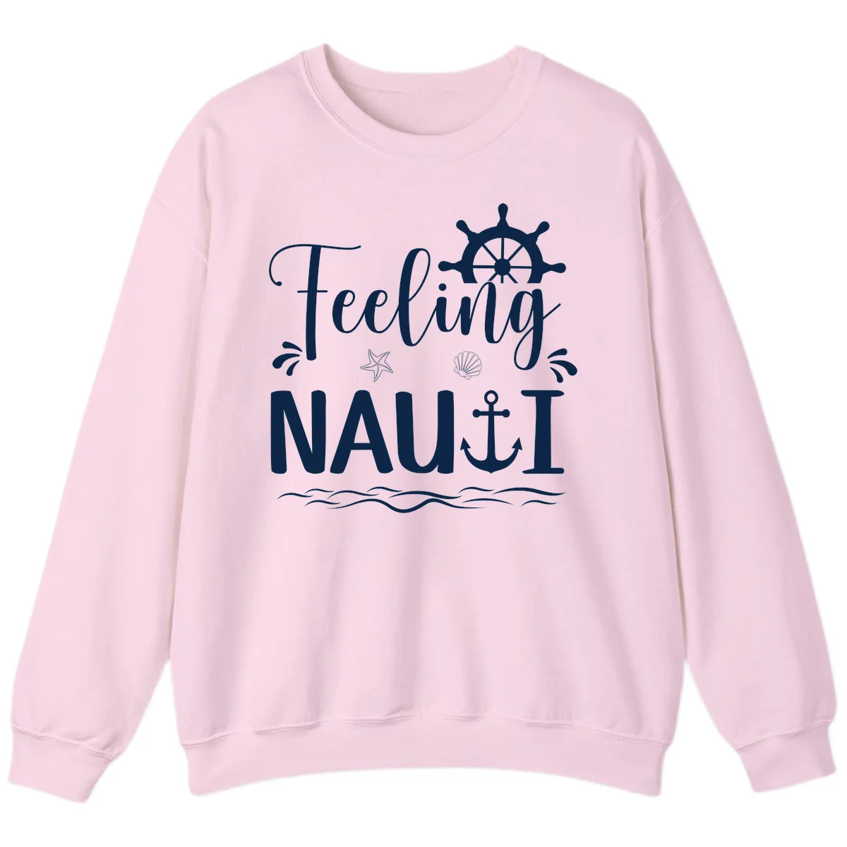 Feeling Nautical Cruise Vacation Sweatshirt in Light Pink