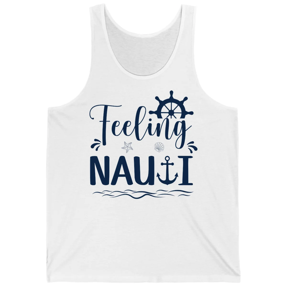 Feeling Nautical Cruise Vacation Tank Top in White