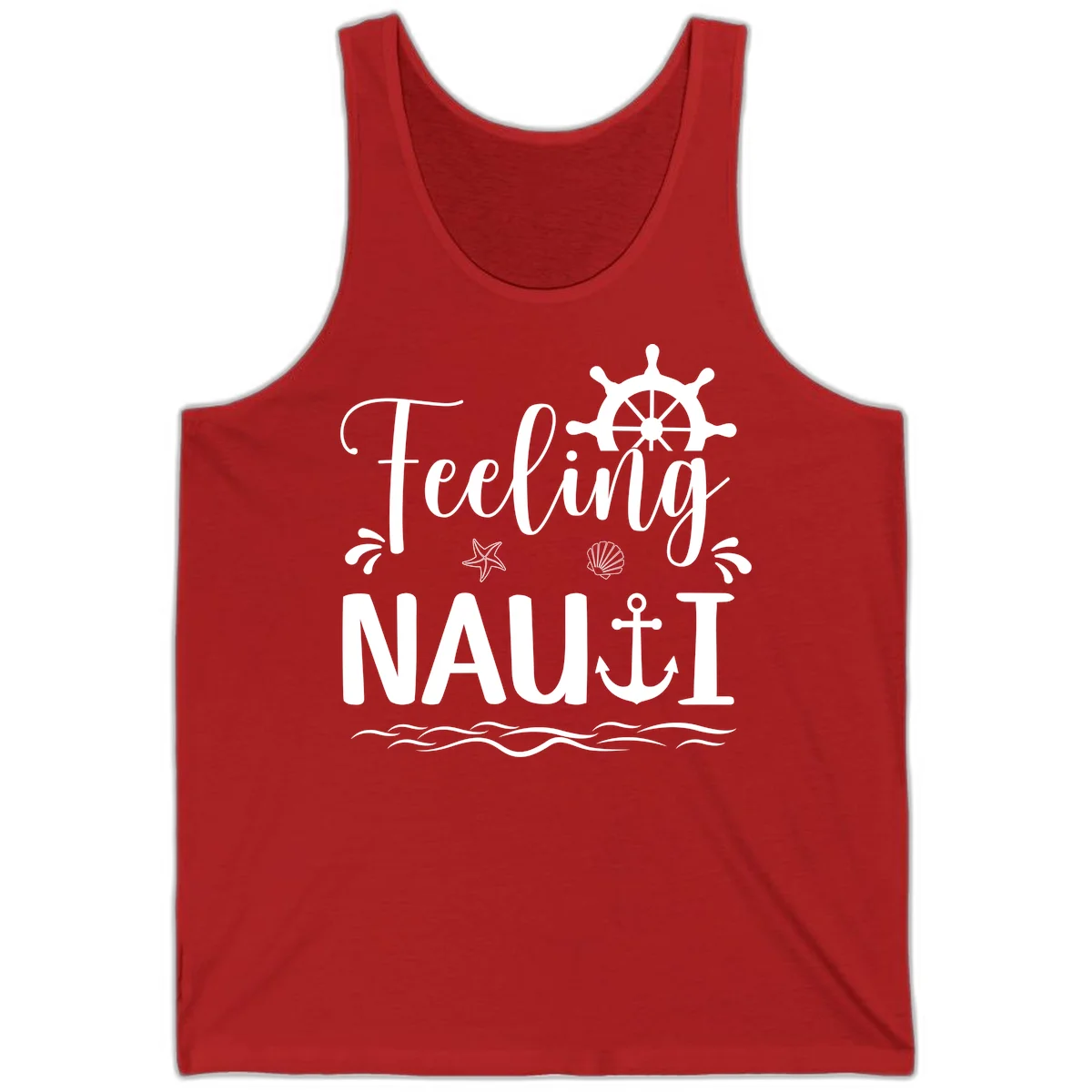 Feeling Nautical Cruise Vacation Tank Top in Red