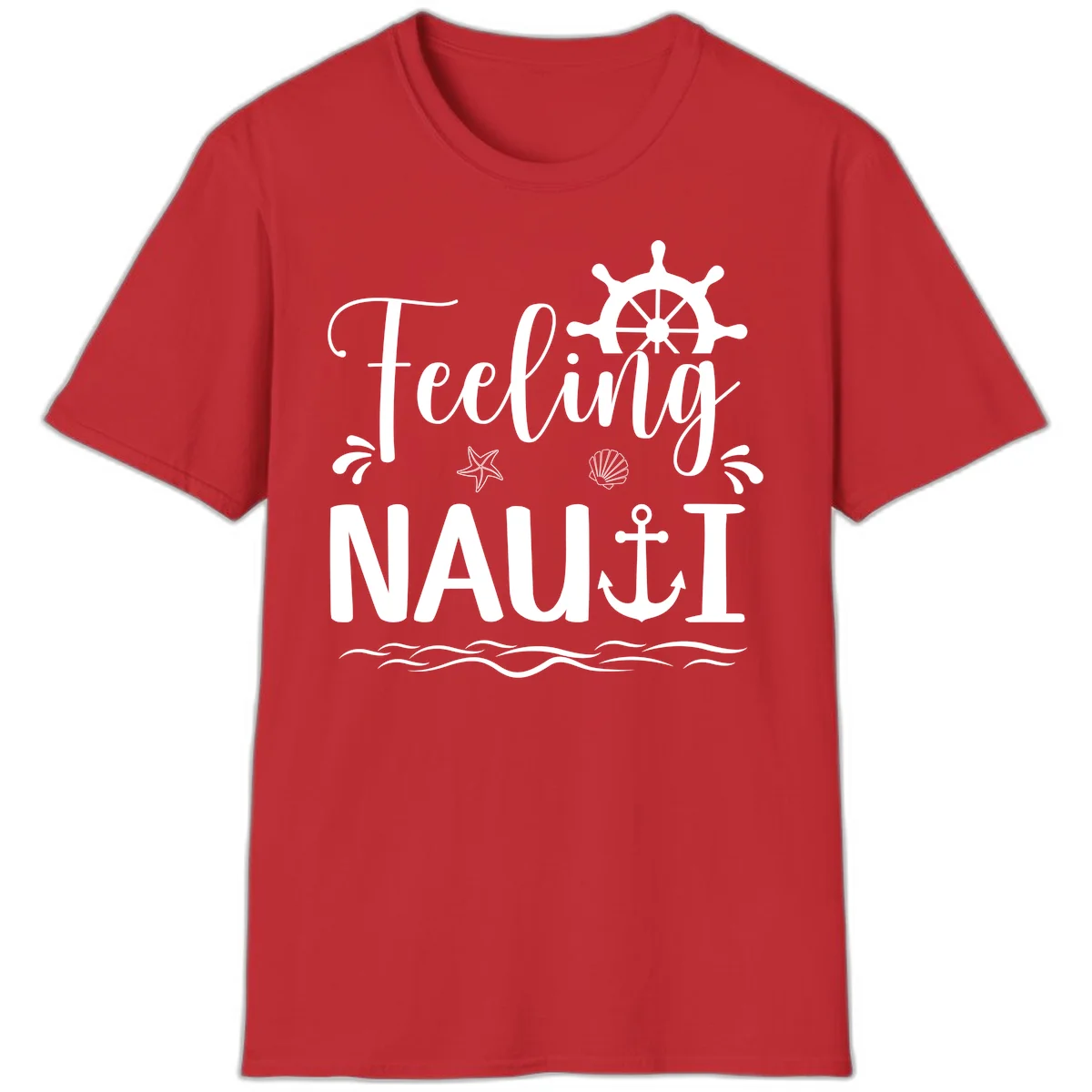Feeling Nautical Cruise Vacation T-Shirt in Red
