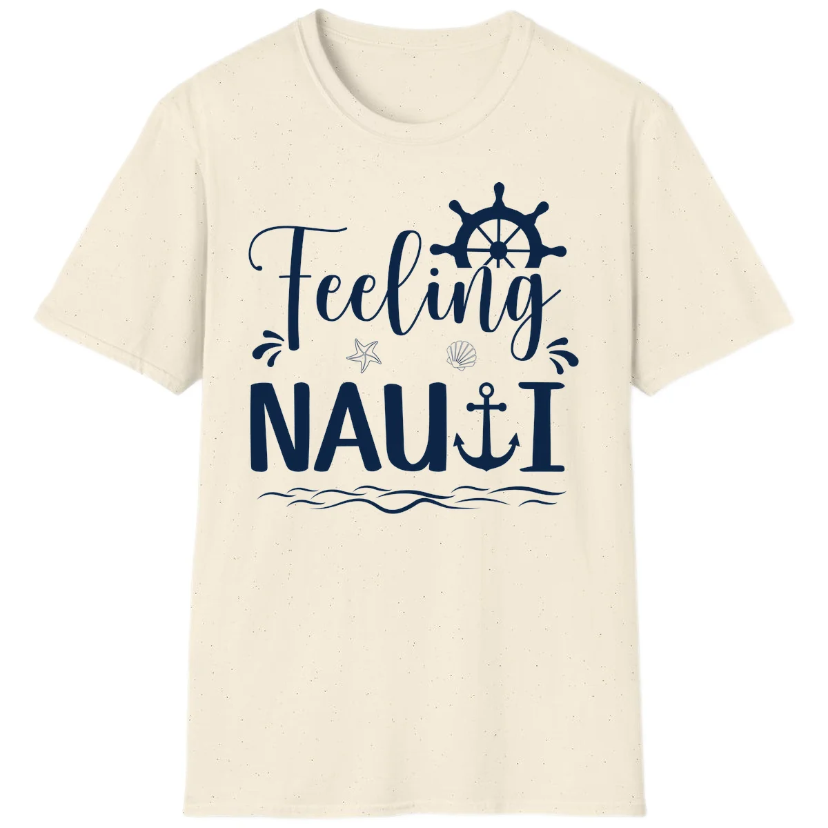 Feeling Nautical Cruise Vacation T-Shirt in Natural