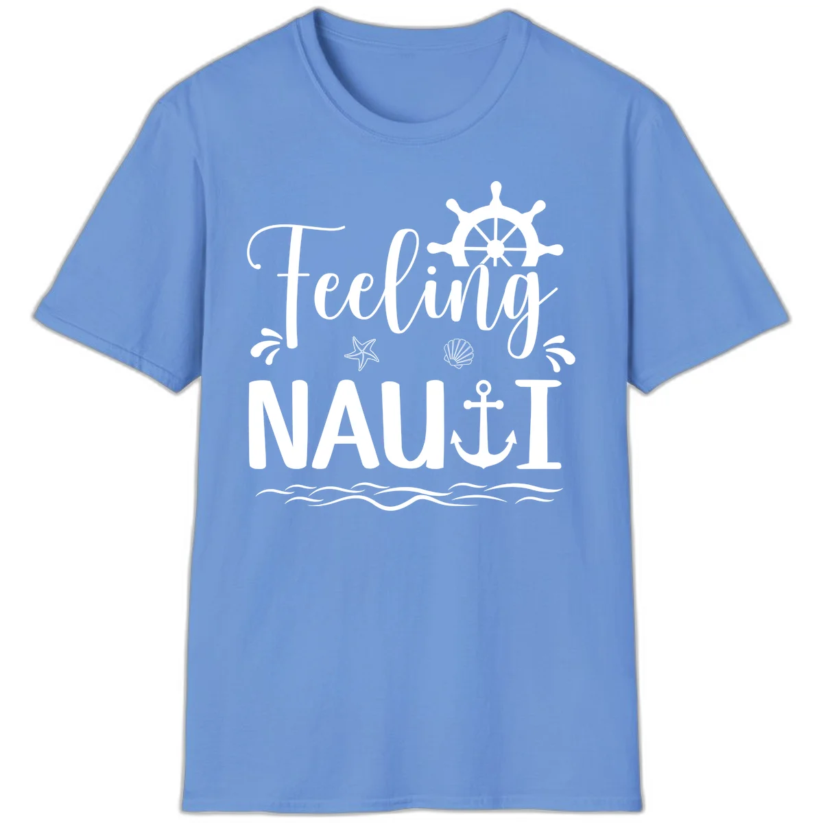 Feeling Nautical Cruise Vacation T-Shirt in Carolina Blue