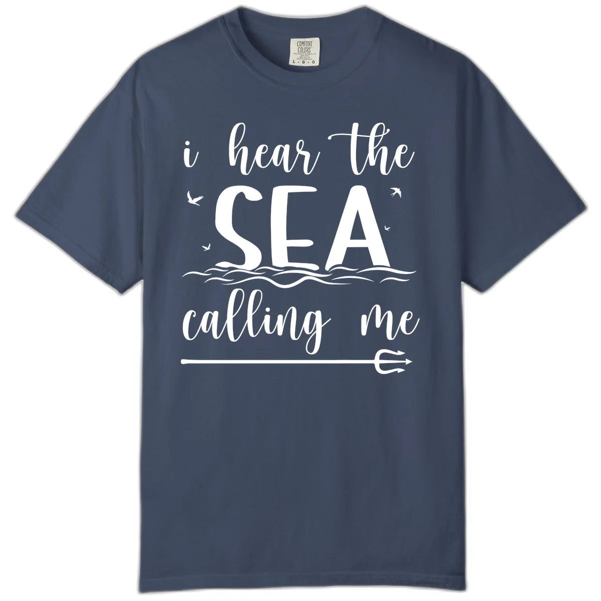 I Hear The Sea Calling Me Comfort Color T-Shirt in Midnight