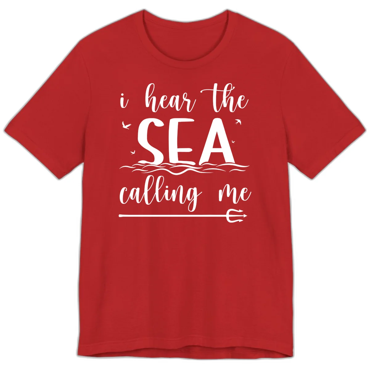 I Hear The Sea Calling Me Premium T-Shirt in Red