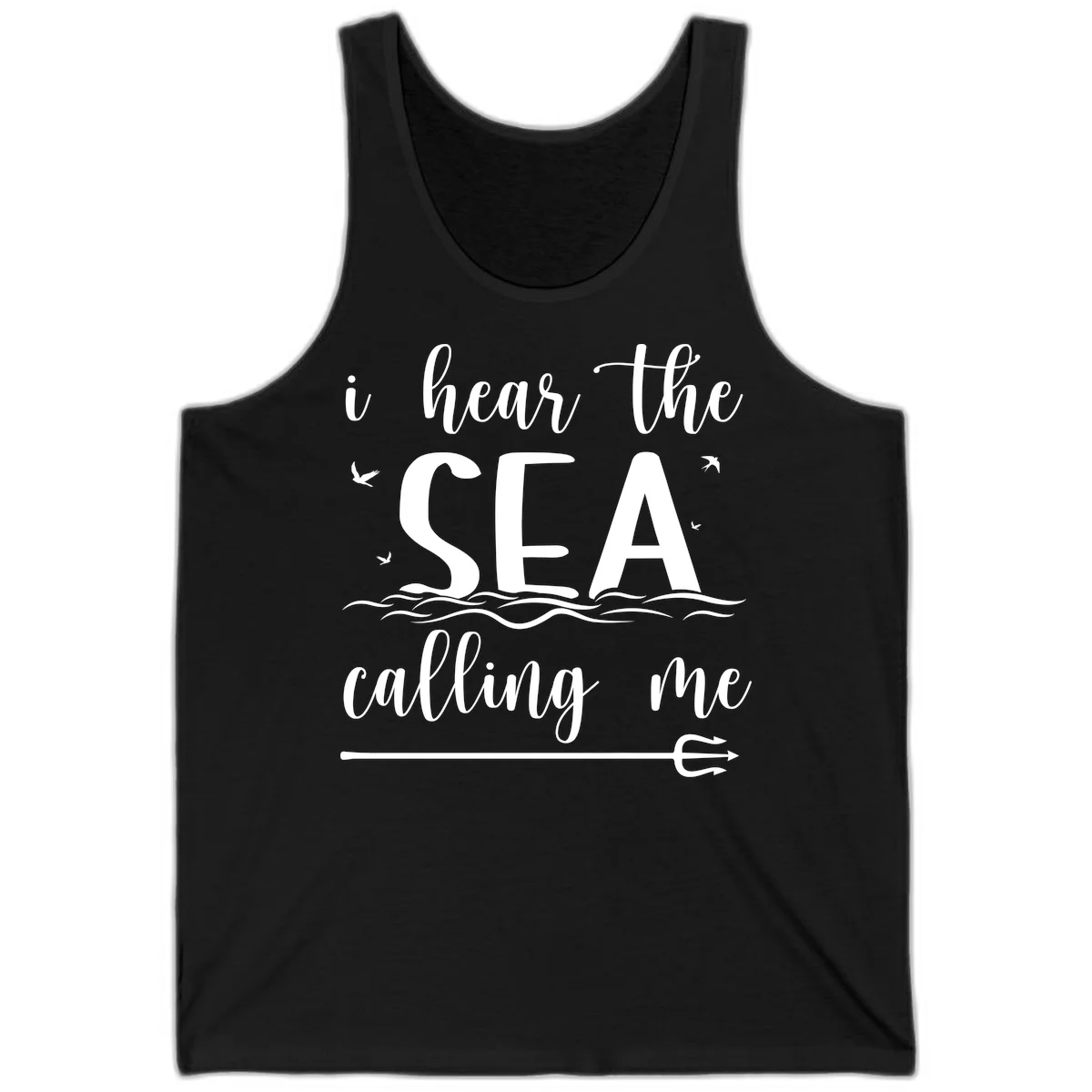 I Hear The Sea Calling Me Cruise Tank Top in Black