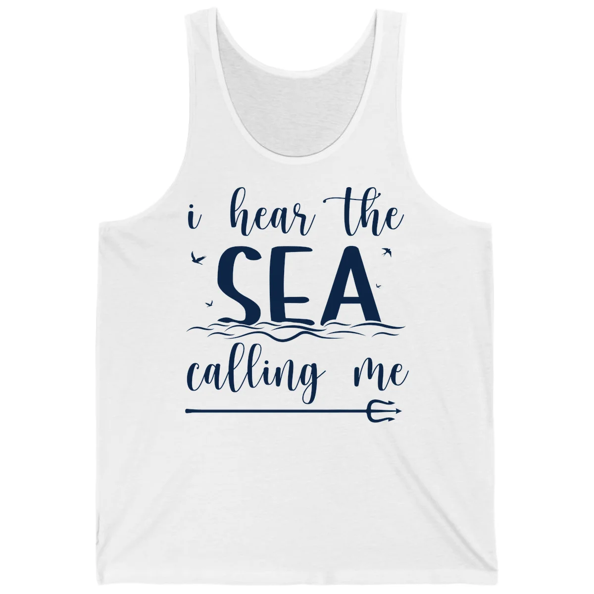 I Hear The Sea Calling Me Cruise Tank Top in White