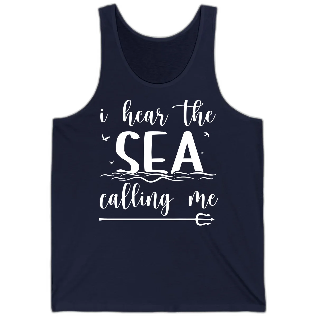 I Hear The Sea Calling Me Cruise Tank Top in Navy