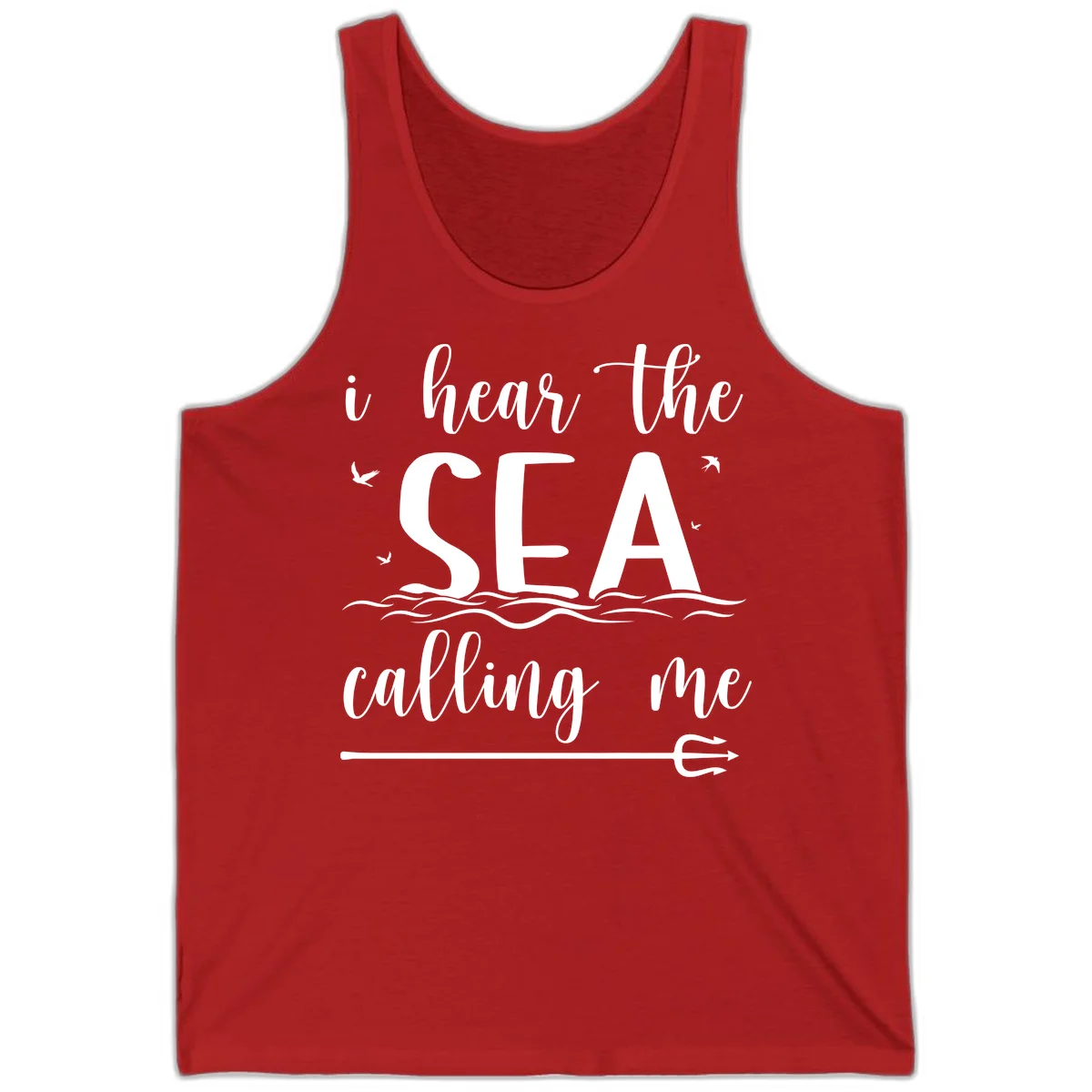 I Hear The Sea Calling Me Cruise Tank Top in Red