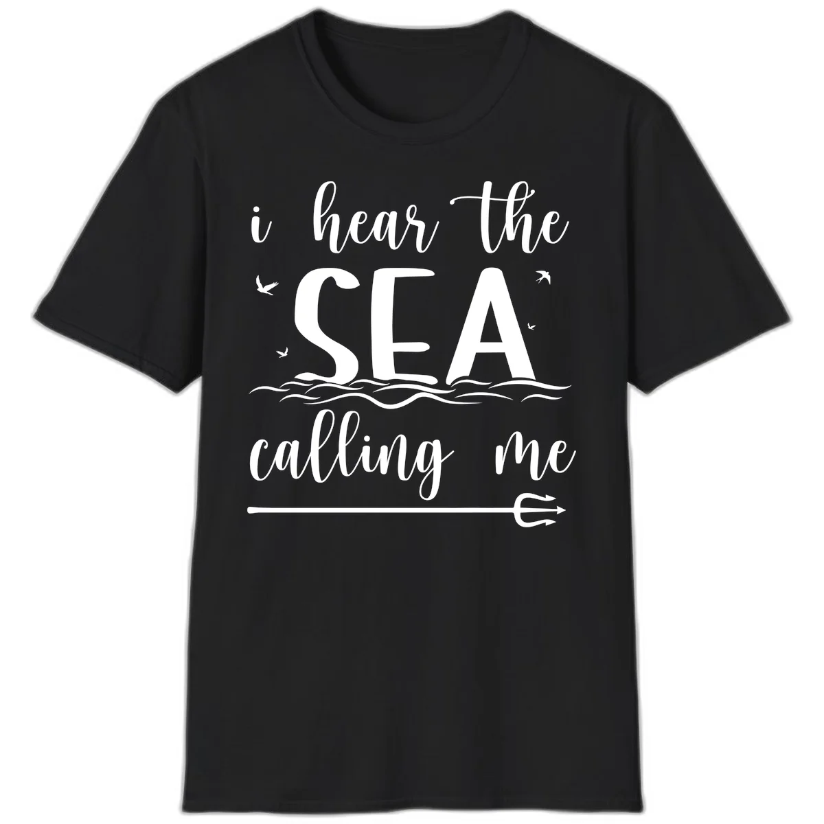 I Hear The Sea Calling Me T-Shirt in Black