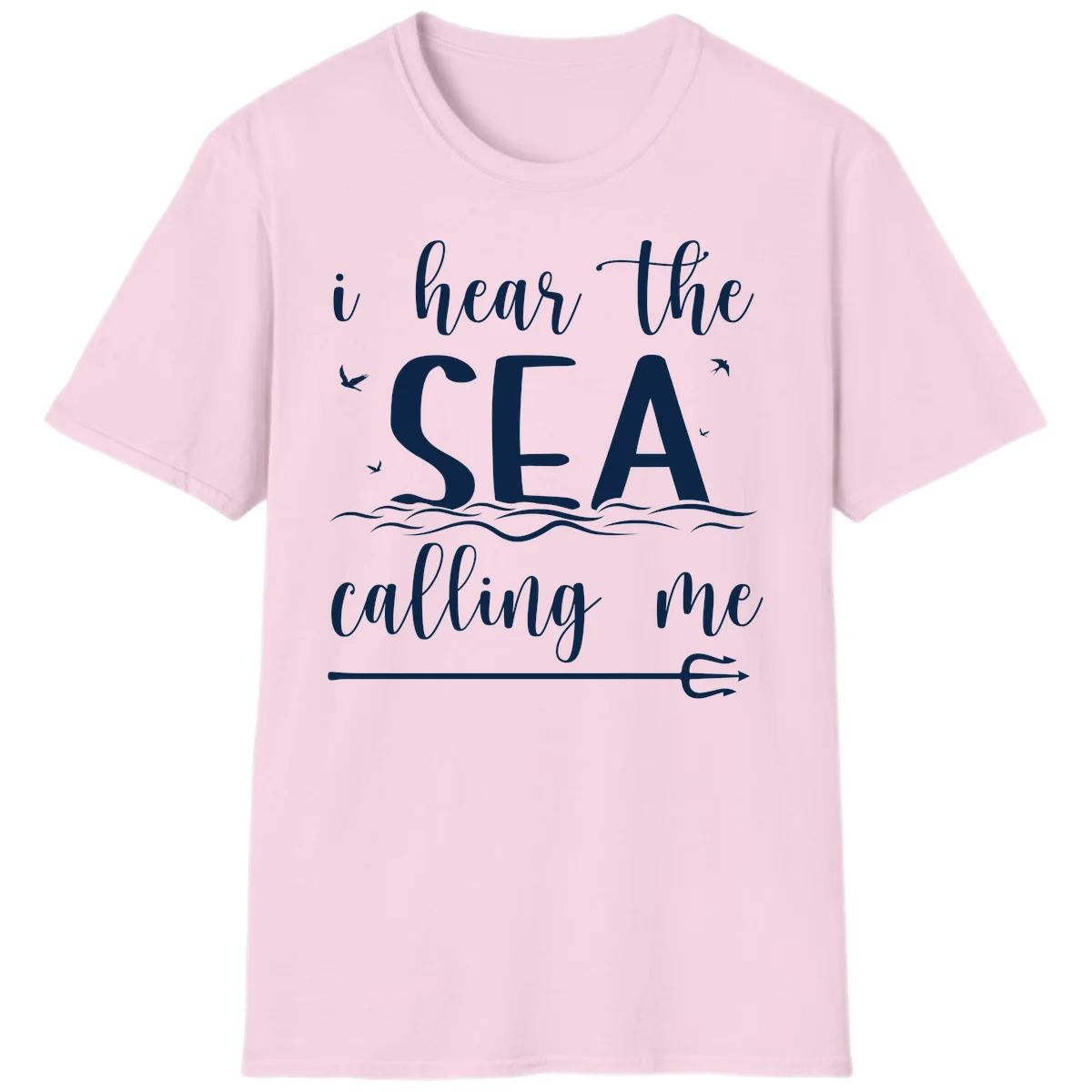 I Hear The Sea Calling Me T-Shirt in Light Pink