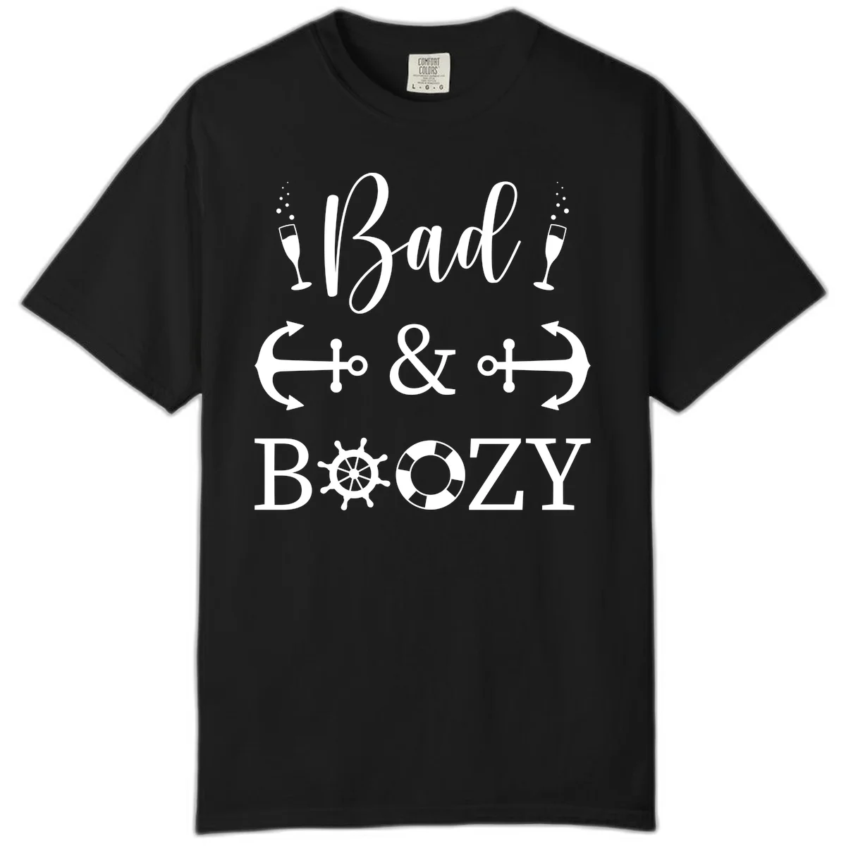 Bad & Bozy Nautical Cruise Design Comfort Color in Black