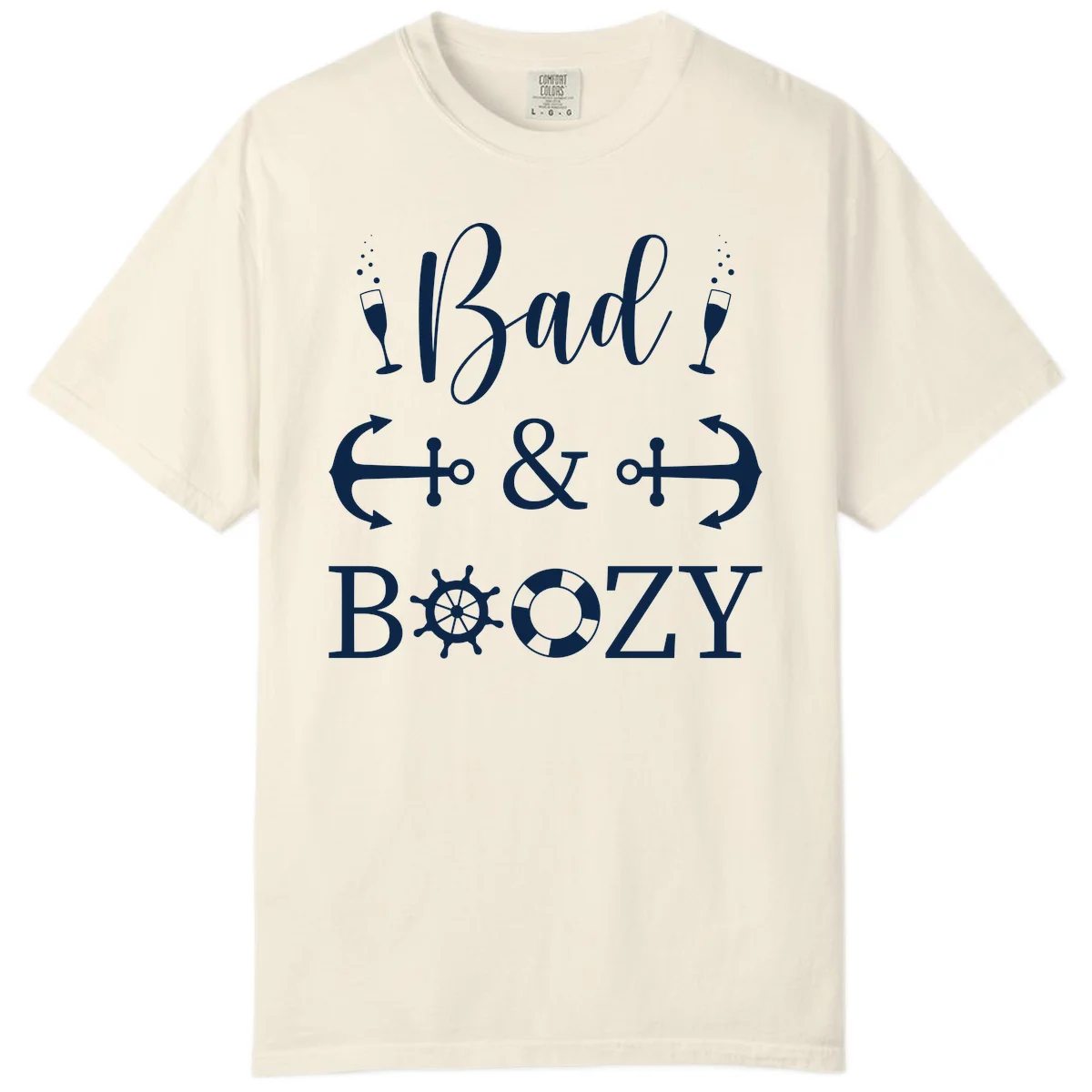 Bad & Bozy Nautical Cruise Design Comfort Color in Ivory