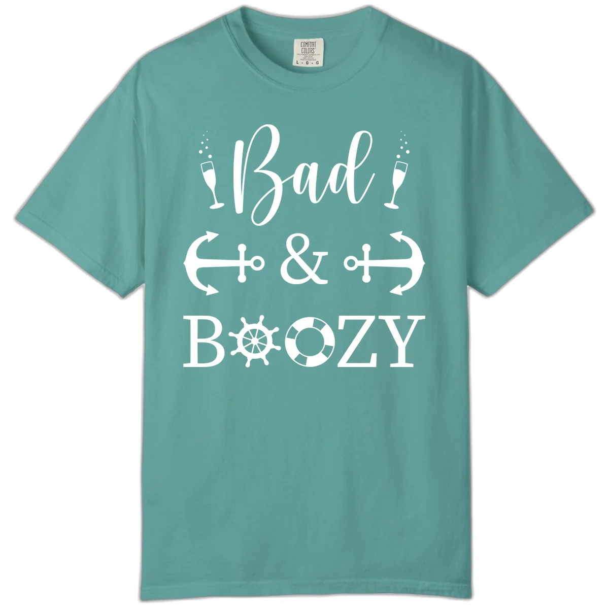 Bad & Bozy Nautical Cruise Design Comfort Color in Seafoam