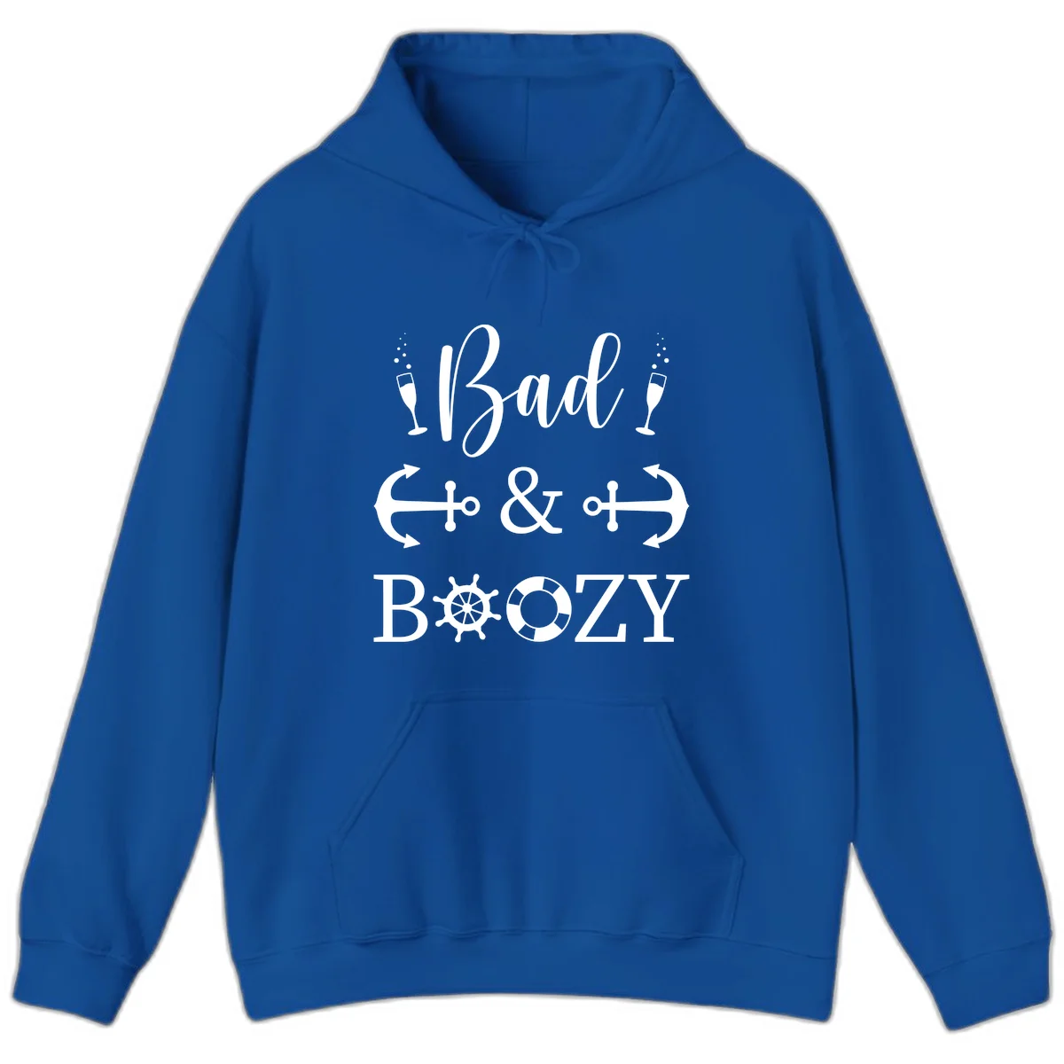Bad & Bozy Nautical Cruise Design Hoodie in Royal