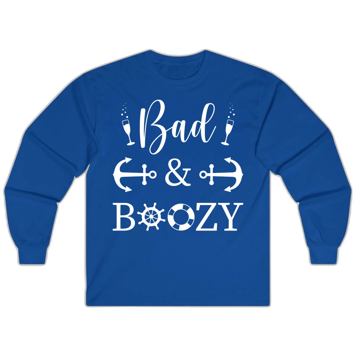 Bad & Bozy Nautical Cruise Design Long Sleeve in Royal