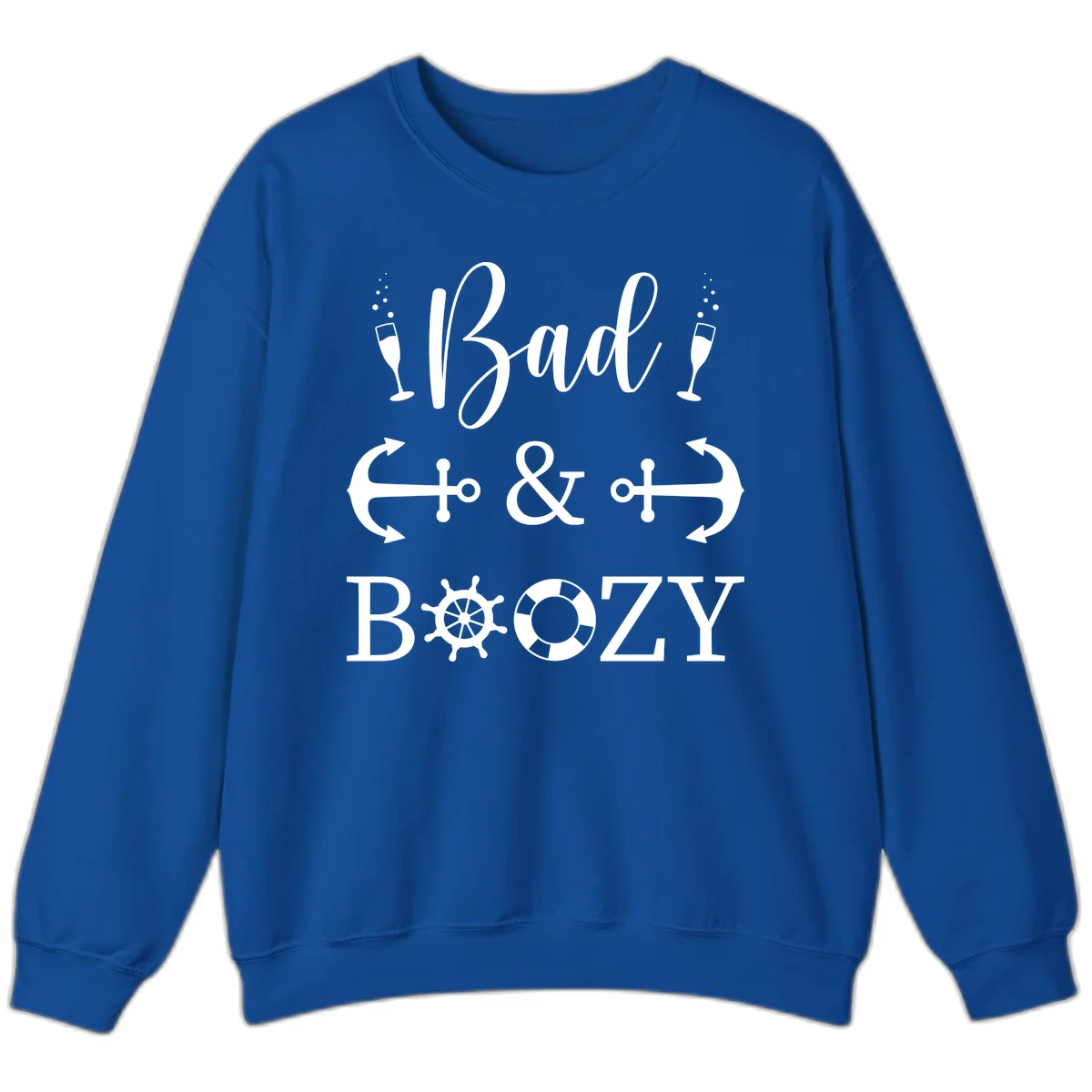 Bad & Bozy Nautical Cruise Design Sweatshirt in Royal