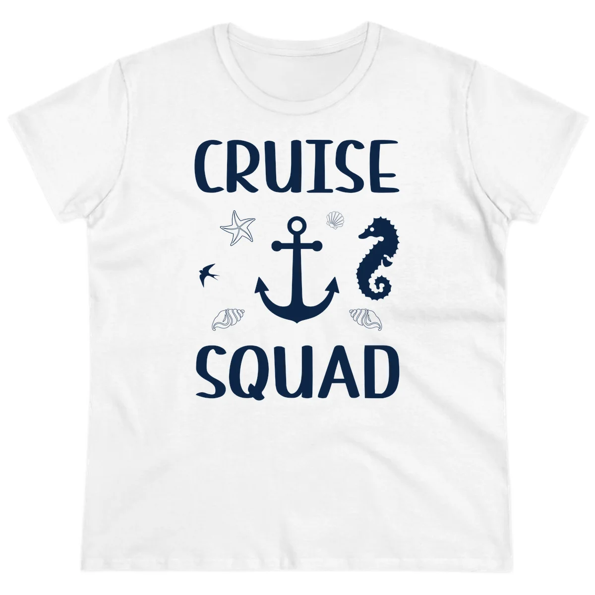 Cruise Squad Anchor Ladies Tee in White