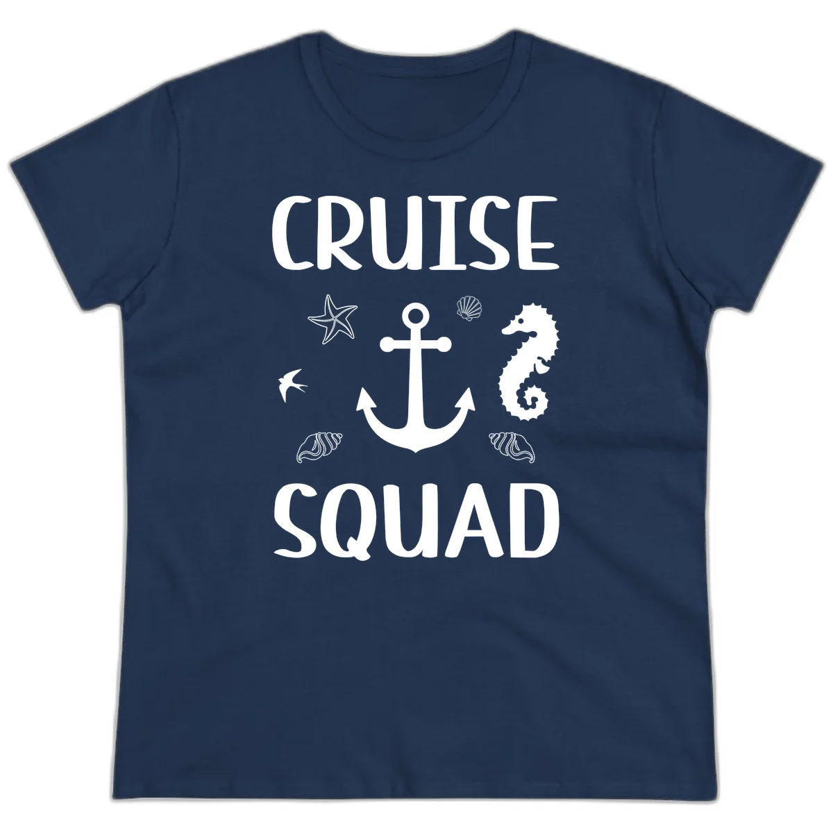 Cruise Squad Anchor Ladies Tee in Navy