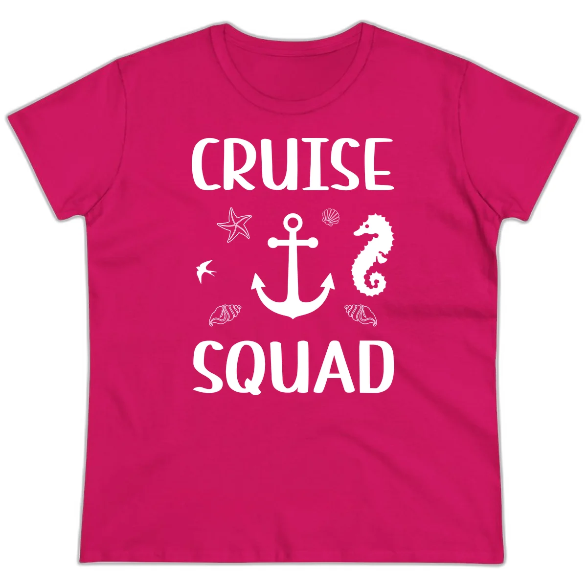 Cruise Squad Anchor Ladies Tee in Heliconia