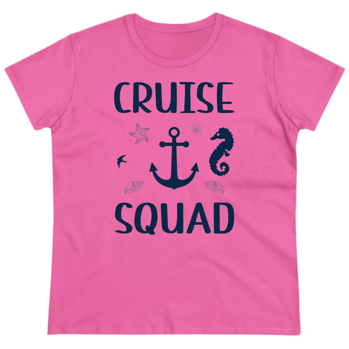 Cruise Squad Anchor Ladies Tee in Azalea