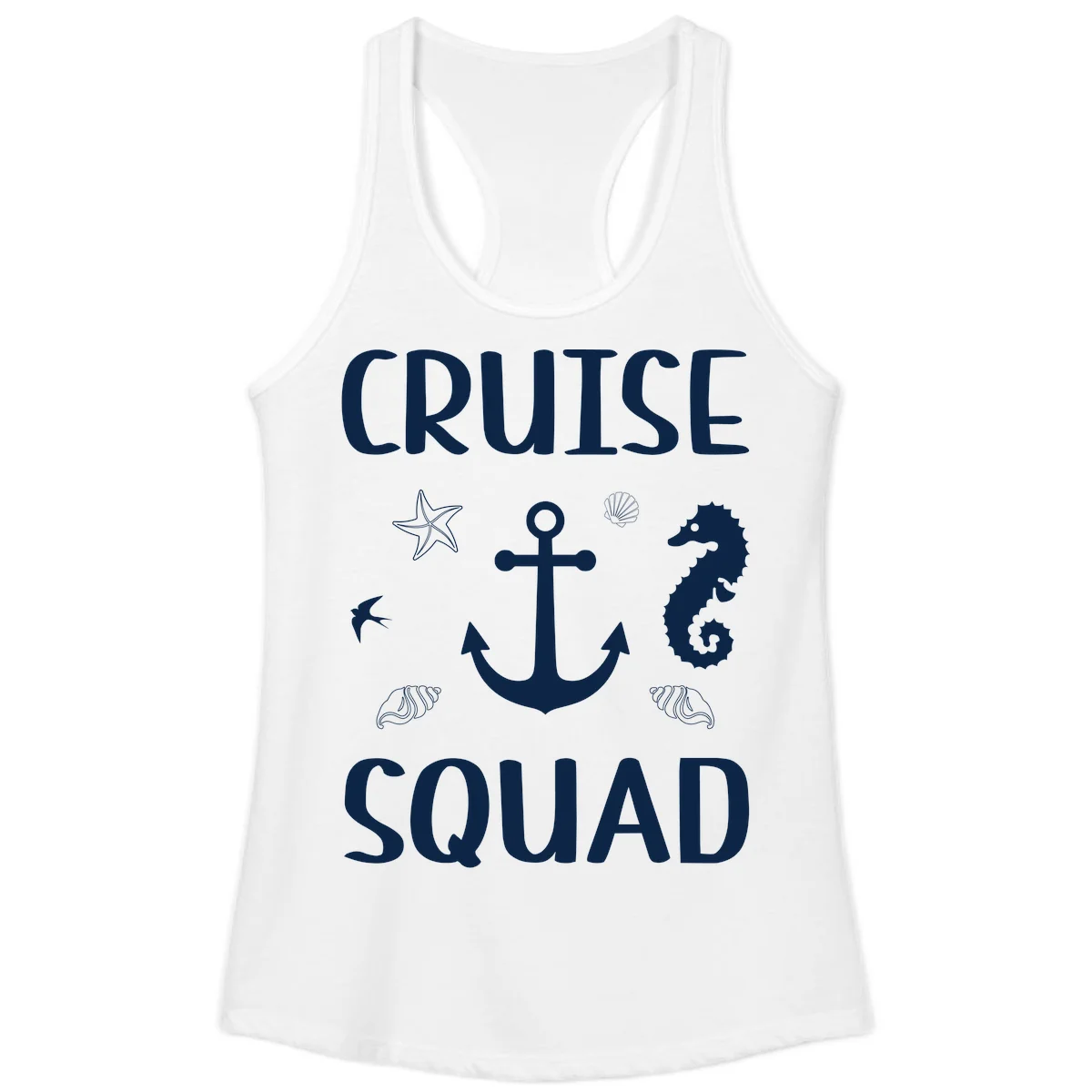 Cruise Squad Anchor Ladies Tank in White
