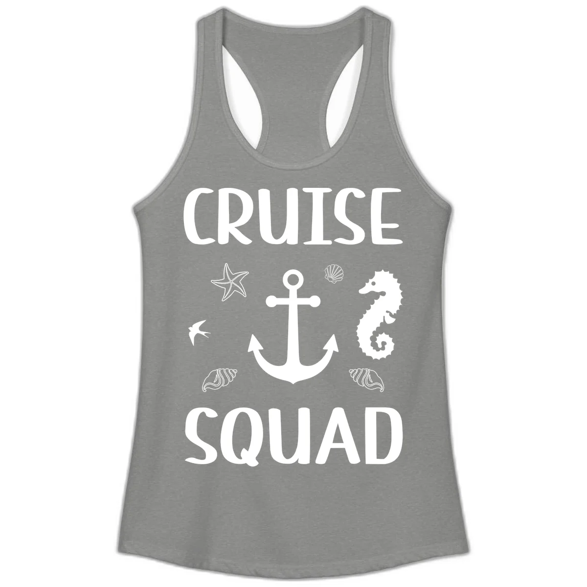 Cruise Squad Anchor Ladies Tank in Heather Grey