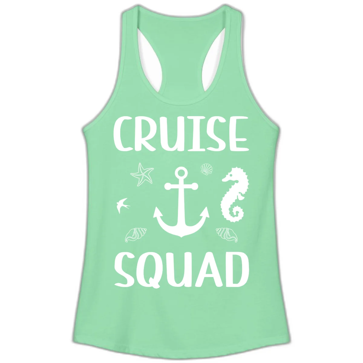 Cruise Squad Anchor Ladies Tank in Solid Mint