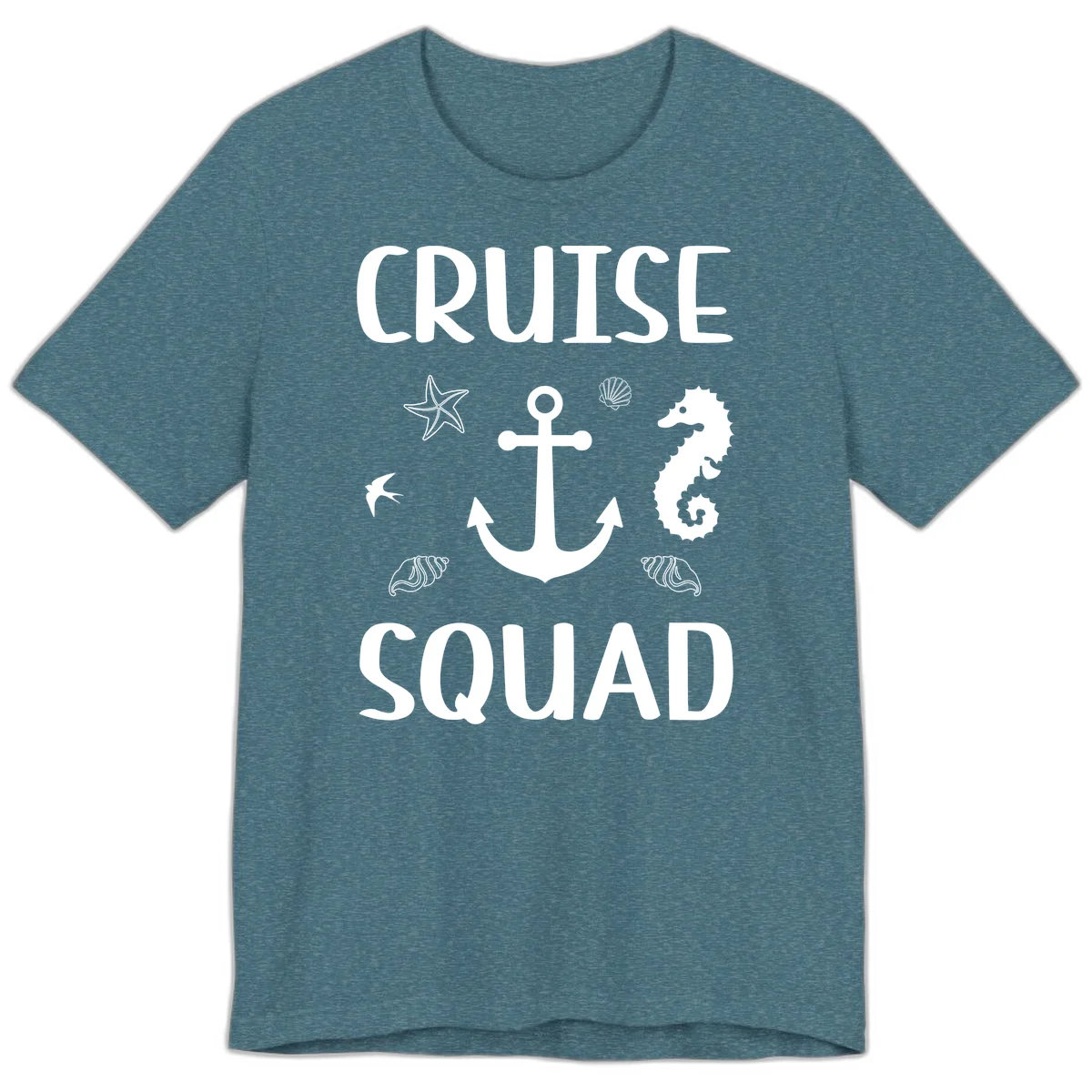 Cruise Squad Anchor Premium T-Shirt in Heather Deep Teal