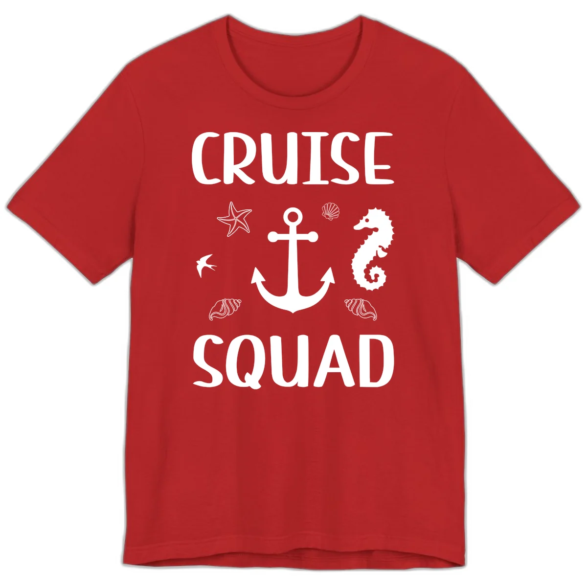 Cruise Squad Anchor Premium T-Shirt in Red