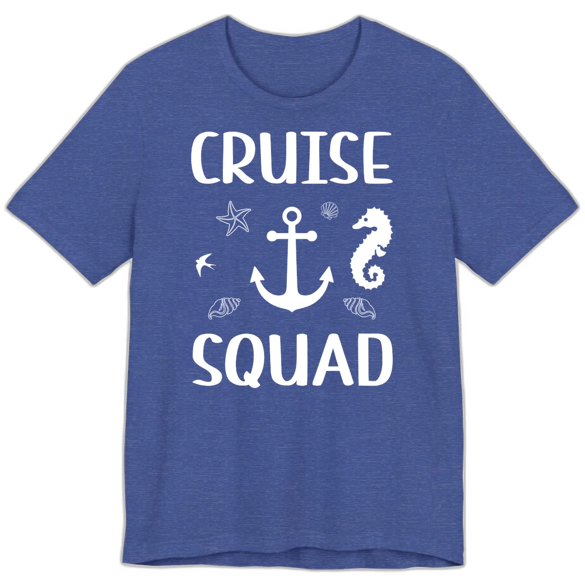 Cruise Squad Anchor Premium T-Shirt in Heather True Royal